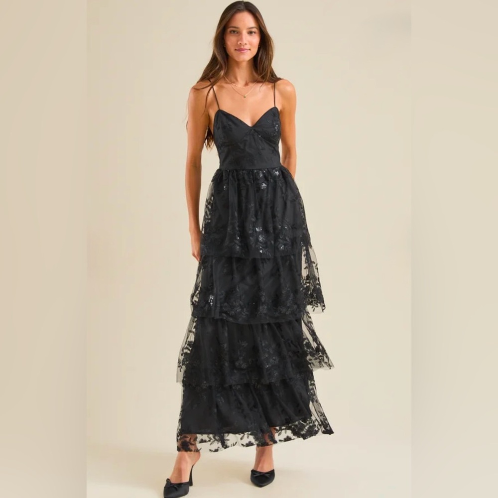 NWT Altar’d State Rue Sequin Lace Maxi Dress